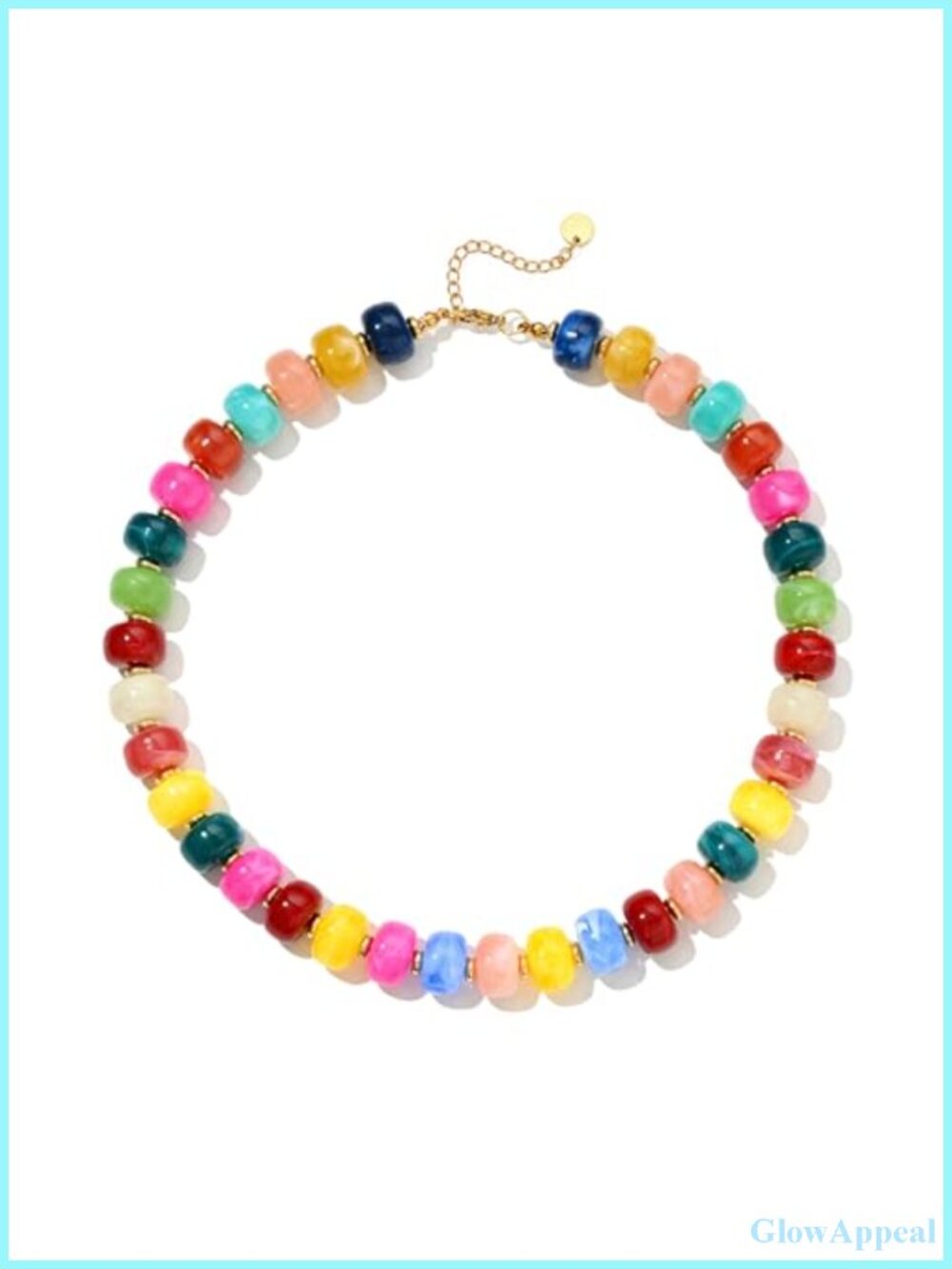 Chunky Beaded Necklace Resin Statement Choker Boho Summer Beach Vacation